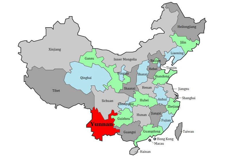 Yunnan Province Map, Republic of China